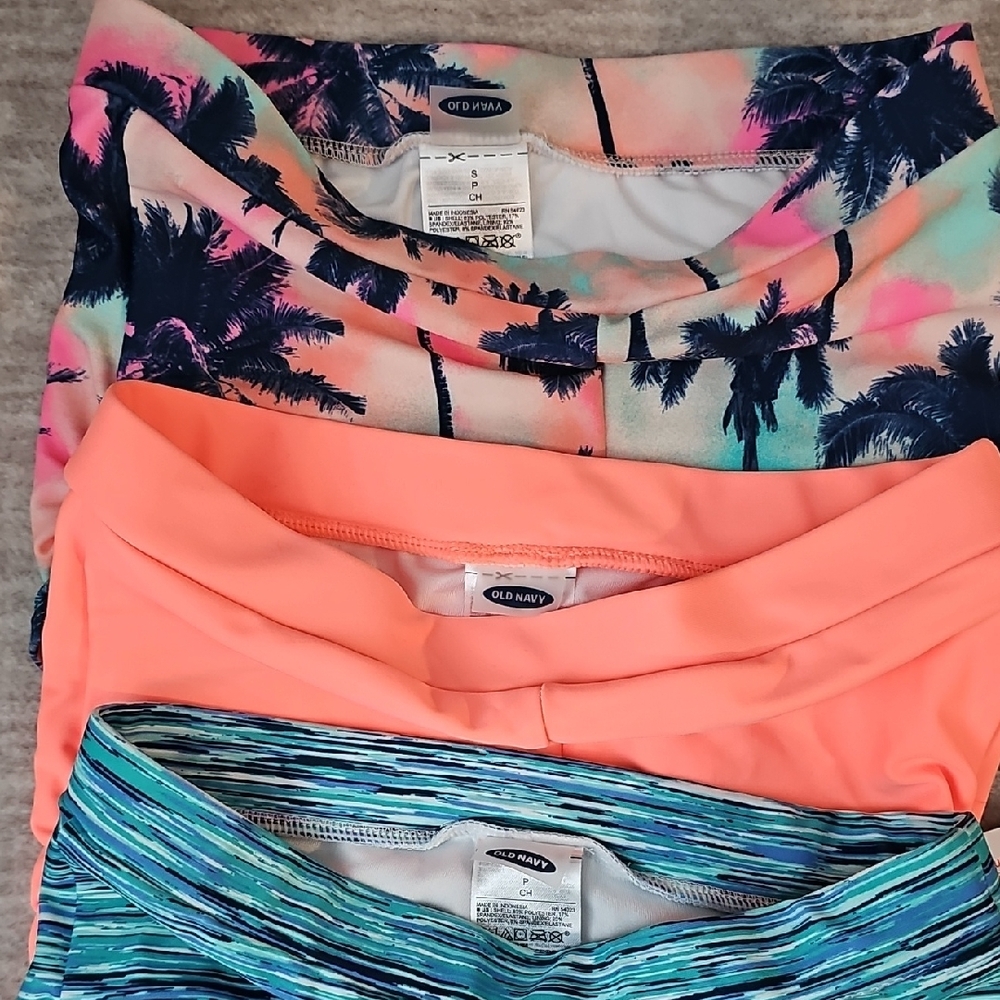 3 Old Navy Swim Trunks Orange and Blue Vibrant Design - Picture 2 of 3